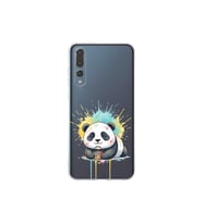 Huawei P20 Pro ile Uyumlu Splash Panda Tasarımlı Şeffaf Silikon Kılıf