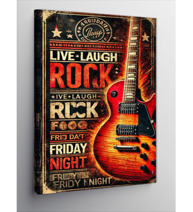 Kanvas Tablo Live Laugh Rock Afişi