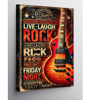 Kanvas Tablo Live Laugh Rock Afişi