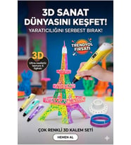 3D Kalem Seti (SARI) Dijital Göstergeli + 3 Renk Filament Hediyeli Eğitici Yazıcı ABS/PLA Uyumlu