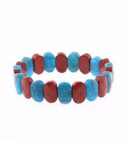 Apatit-Jasper Taşı Doğal Taş Rolex Bileklik-15mm Mavi Bordo B559