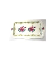 VINTAGE ROSE Porselen Sandviç Tepsisi Fine Bone China 2012 England