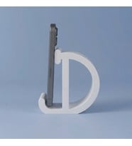 Dekoratif D Harfi Tasarımlı Masaüstü Akıllı Telefon Standı ve Tutucu (Beyaz)