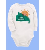 Organik Baskılı Pamuklu Unisex Bebek Body UZUNKOLE119