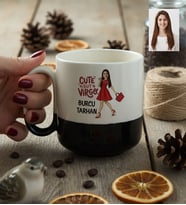 Kişiye Özel Karikatürlü Cute But Virgo Başak Burcu Kupa Bardak Pro Doğum Günü Hediyesi
