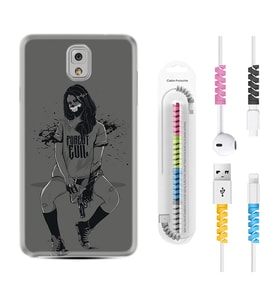 Samsung Note 3 4 5 8 9 20 Ultra 10 Lite Kılıf Kablo Koruma Spiral Silikon Purest Evil 1627