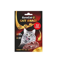 EuroCat Tahılsız Şekersiz Kurutulmuş Et Cat Beef Cod Flakes Kedi Ödülü 50 Gr
