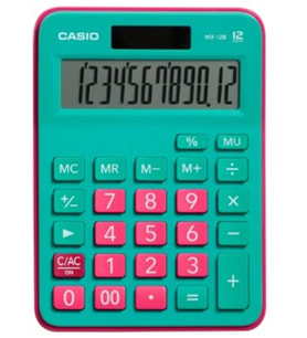 Casio MX-12B-GNRD Yeşil+Pembe 12 Hane Masa Üstü Hesap Makinesi