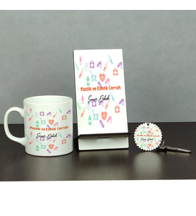 Plastik ve Estetik Cerrah Üçlü Set (Kupa + Telefon Standı + Anahtarlık) 002