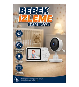 WiFi’siz Gece Görüşlü Yakınlaştırmalı Bebek İzleme Kamerası Çift Yönlü Sesli