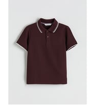 LCW Vision Bordo Polo Yaka Kısa Kollu Erkek Çocuk Tişört