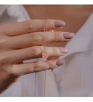 Sedef Taşlı Pusula Tasarımlı Rose Kaplama 925 Ayar Gümüş Kadın Kolye