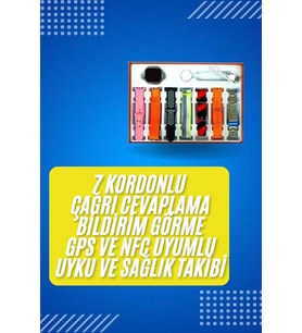 Akıllı Saat Çağrı Cevaplayabilen Unısex 7 Kordonlu Müzik Dinleme