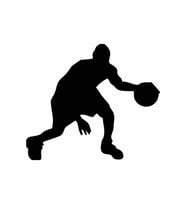 Basketbol Silüet Araba Sticker siyah 15x13 CM (Siyah)