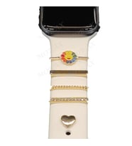 Uyumlu Model Apple Samsung Oppo Huawei Haylou Watch Kordon Aksesuarı Charm Seti Taşlı Papatya