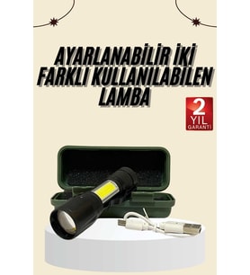 Uzun Menzilli Şarjlı El Feneri Uzun Ömürlü Led Işık Lamba