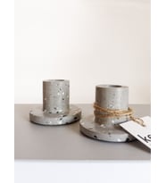 TERRAZZO 2'Lİ BETON ŞAMDAN SETİ