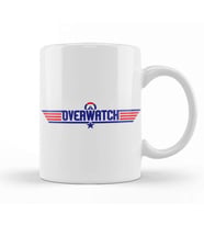 Overwatch Top Gun Logo Kupa Bardak Porselen