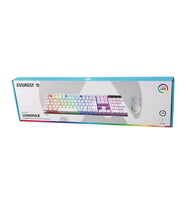 BEYAZ GÖKKUŞAĞI IŞIKLI USB KABLOLU OYUNCU KLAVYE - MOUSE SET (5668)