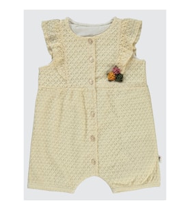 Civil Baby Kız Bebek Patiksiz Tulum 6-18 Ay Ekru