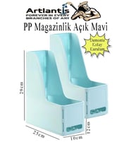 Açık Mavi Magazinlik Demonte Plastik 2 Adet Plastik Kutu Klasörü Magazinlik A4 Dosya ve Masa Düzenleyici Sınıf Ev Ofis