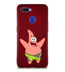 Oppo A5S Soft Premier Kapak Patrick Yıldız Tasarımlı Silikon Kılıf - Mürdüm (Şeffaf)