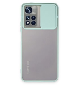 Pilelistore   Xiaomi Redmi Note 11 Pro Plus 5G Kılıf Palm Buzlu Kamera Sürgülü Silikon - Turkuaz