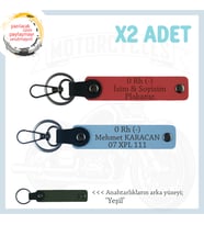 Yol Arkadaşları İçin, İsim Plaka ve 0- Kan Grubu Kişiye Özel x2 Anahtarlık Set, Nar Çiçeği-Mavi-Ysl