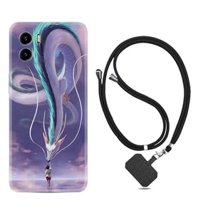 Vivo Y15S Y32 Y33S Y51 Y53S Kılıf Boyun Askılı Silikon Kız ve Ejderha 1742