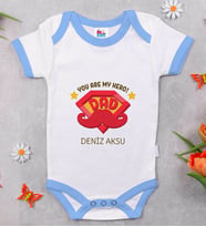 BK Kids Kişiye Özel Mavi Bebek Body Zıbın - Model 16