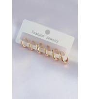 Pirinç Gold Renk Oval Küpe Seti 5886