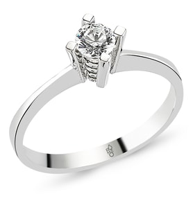 0.30 Ct Tektaş Pırlanta Yüzük  RMY515 (Çok Renkli)