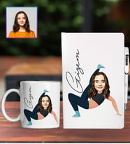 Kişiye Özel Karikatür Tasarım Defter Kalem Kupa Hediye Seti 96236