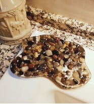 Dekoratif Doğal Taşlı Epoksi Katı Kalıp Sabunluk (Kum Taşı)