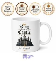 King Of The Castle Temalı Şatonun Kralı İngilizce Kahve Kupası Hediye Bardak