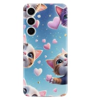 Samsung Galaxy S24 FE Kılıf Boutique Baskılı Resimli Kalp ve Kedi Pcode -035