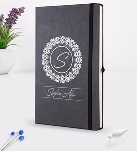 BK Gift Kişiye Özel İsimli Siyah Termo Deri Defter 16x24cm Model 2