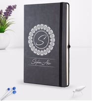 BK Gift Kişiye Özel İsimli Siyah Termo Deri Defter 16x24cm Model 2