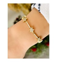 XUPING 14K ZİRKON TAŞLI YILDIZ BİLEKLİK-18+1CM-GOLD RENK ACR8401