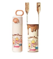 VAGONLİFE DILLER TOFFEE BEAR DESENLİ ÇELİK TERMOS/MATARA ÇİFT KAPAKLI PİPETLİ/PİPETSİZ KULLANIM D926