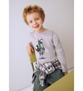 Mayoral Erkek Çocuk Baskılı Sweatshirt Gri