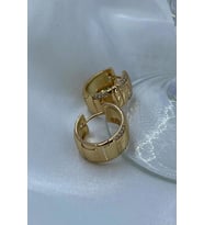 GOLD ÇİFT ZİNCİR TEKTAŞ SALLANTILI ÇELİK KOLYE 45 CM