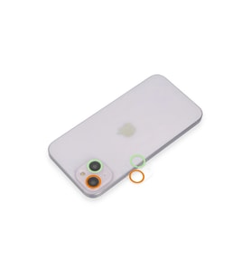 Apple iPhone 13 Mini Renkli Kamera Lens Koruma Cam - Turuncu-Yeşil