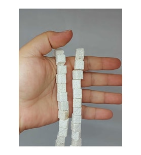 Lav Taşı Beyaz Küp Şekilli Dizi 10*10mm (51632)
