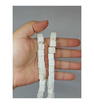 Lav Taşı Beyaz Küp Şekilli Dizi 10*10mm (51632)