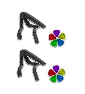Lastvoice LCT-90BK-X Gitar Capo Metal Kapo Kaliteli ( 2Lİ SET + 10 PENA)