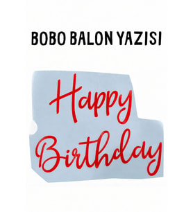 Bobo Balon Yazısı – Happy Birthday - Kırmızı