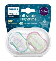 Philips Avent Ultra Air Night Karanlıkta Parlar Gece Emziği 0-6 ay Kız SCF376/19
