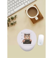 Suçlu Kedi Desenli Bilek Destekli Mouse Pad