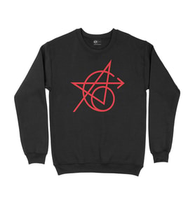 Kırmızı Avengers Simgeli Siyah Sweatshirt